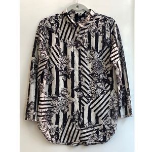 H&M Stripes & Roses Top